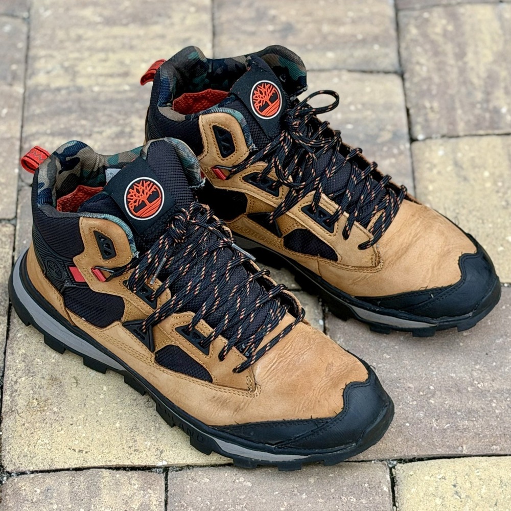 Timberland Men's Treeline STR Mid Hiker Boot Nubuck/Camo, Size 10.5M
